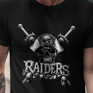 Camiseta de fútbol de los Raiders, camiseta de los Raiders de Las Vegas, Oakland, LA, camiseta con gráfico de calavera pirata, ropa de fútbol de la NFL, regalo para fanáticos del fútbol