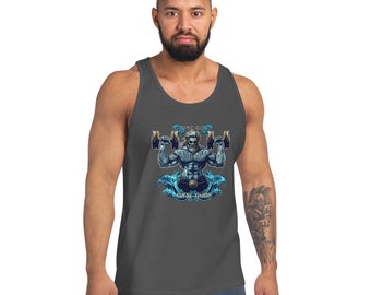 Gym Gods Poseidon | Workout Gym Fitness Weightlifting Crossfit Bodybuilding Training | Greek Gods Mythology | Graphic Tank Top