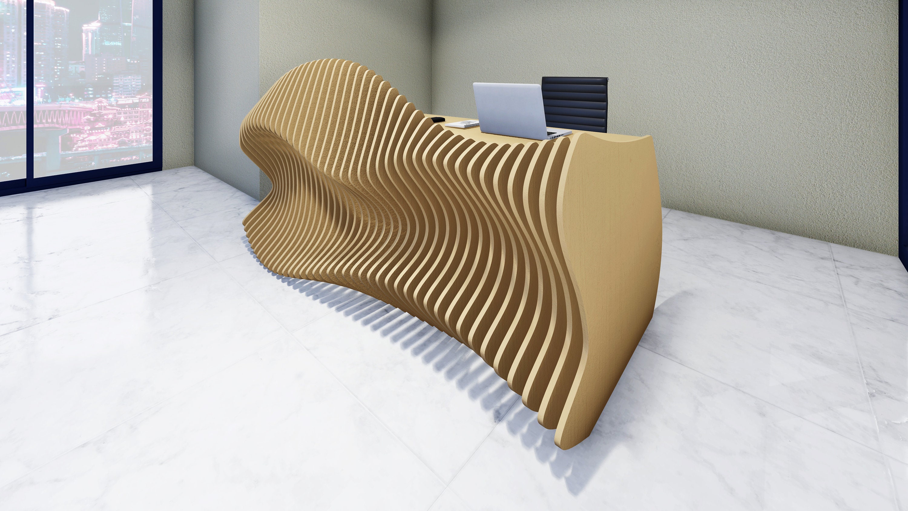 Parametric Interior Office Desk 02 - Digital Files CNC - Etsy