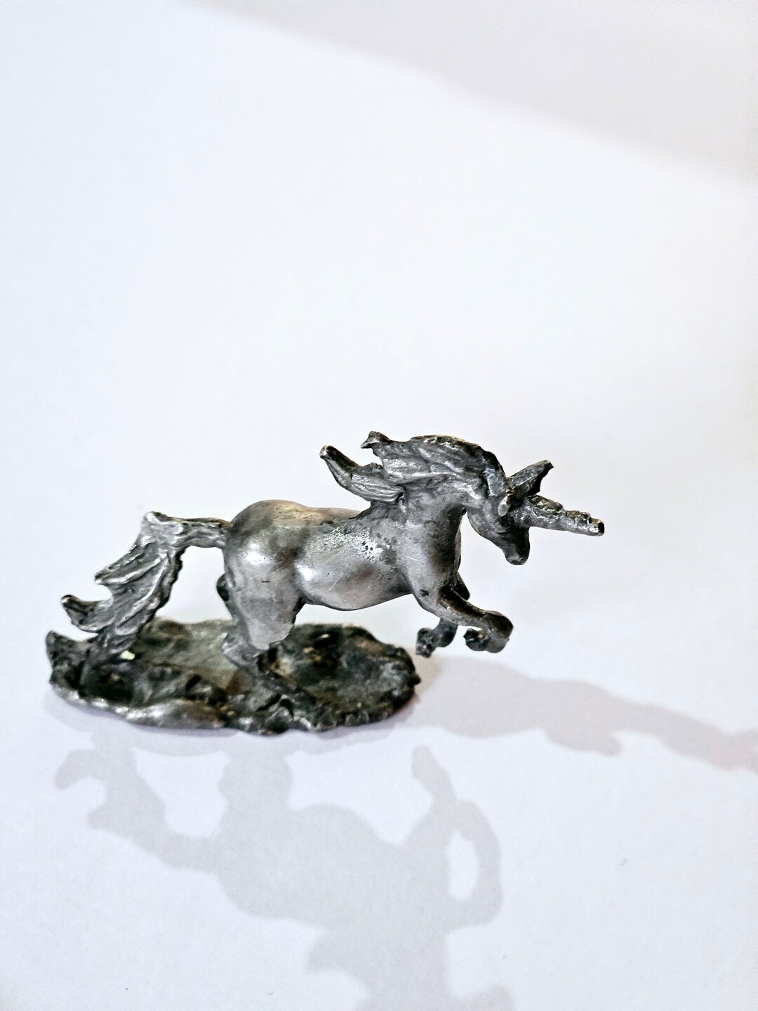 Vintage Cast Pewter Unicorn Figurine Etsy