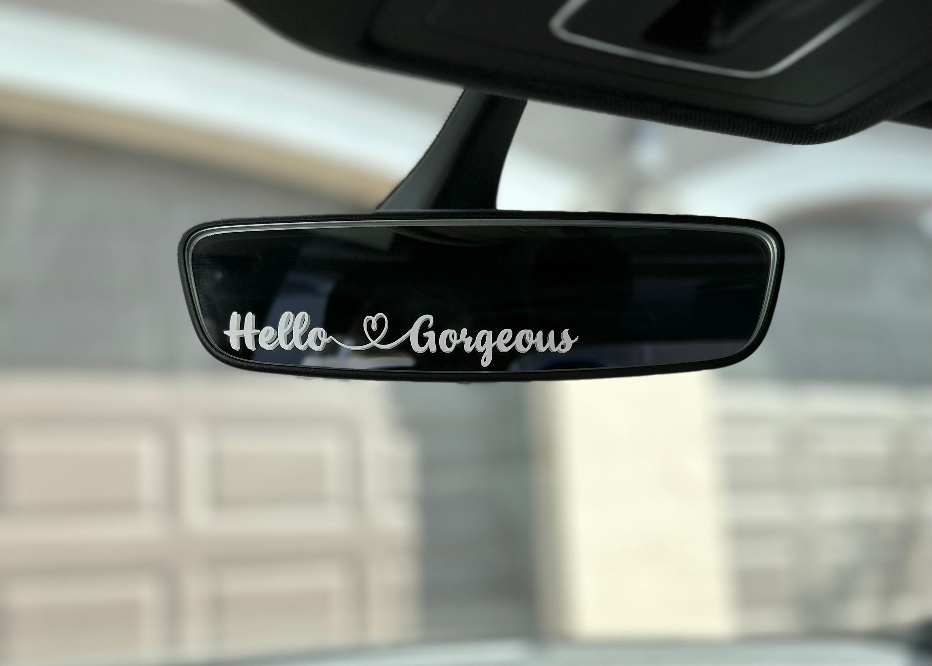 Waroomhouse Self-affirmation Stickers Waterproof Car Stickers 3pcs Hello  Gorgeous Rearview Mirror Decals Self-adhesive Vanity Mirror Stickers for  Car Rear View 