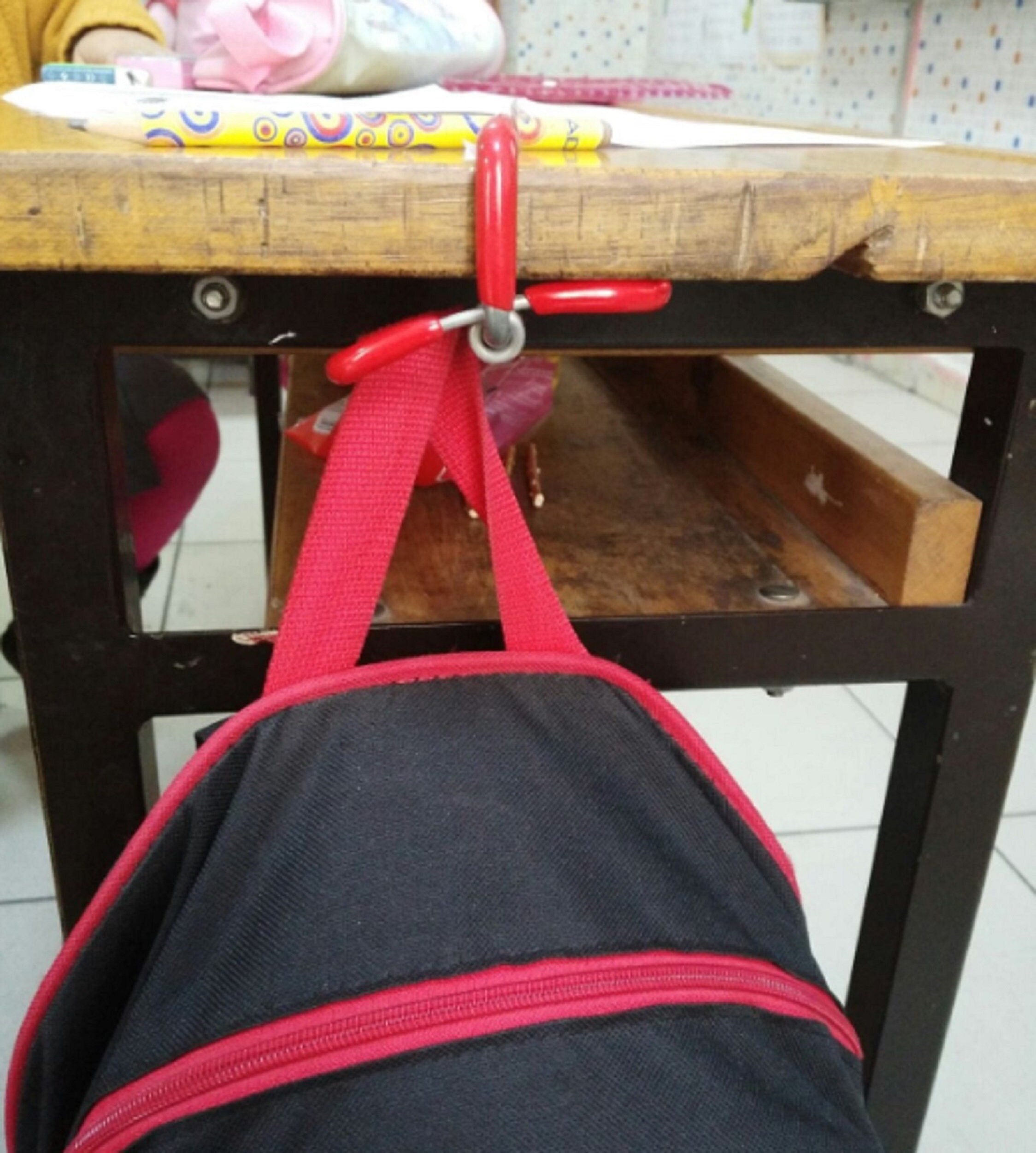 Cartoon Detachable Purse Handbag Hook Portable Table Desk School Bag Holder  Cute Hanger, 1 Piece 