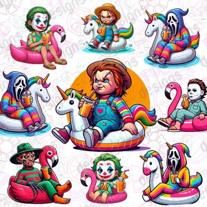 HORROR CHARACTER TUMBLER wrap - Freddy - joker - ghostface - chucky