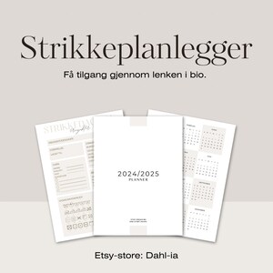 Strikkedagbok med kalender 2024/2025 - Strikkeplanlegger - knitplanner - strikkeplanner - digitale produkter