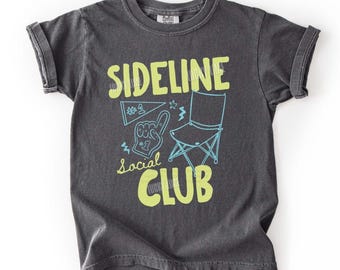 Kids Sideline Social Club Shirt, Youth Baseball Shirt, Game Day Tee, Sports Tshirt, Soccer Tshirt, Softball Player, Football Season