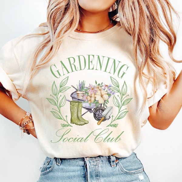 Gardening Shirt, Social Club Shirt, Plant Lover Shirt, Gardner T Shirt, Botanical Shirt, Gift for Gardener, Trendy Summer Shirt, Floral Tee