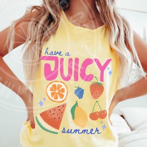 Comfort Colors® Fruit Tank Top, Womens Summer Tank Top, Aesthetic Tee, Trendy Summer Tank Top, Strawberry Shirt, Lemon SHirt, Vacation Shirt