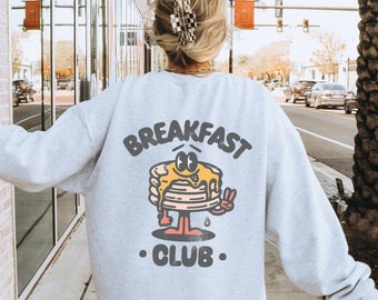 Breakfast Club Sweatshirt, Y2K Aesthetic Sweatshirt, Breakfast Club Shirt, Boho Sweatshirt, Retro Grunge Hippie Shirt, Coffee Lover Hoodie