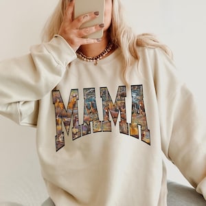 Hunting Mama Sweatshirt, Deer Hunting Shirt, Mama of Hunters, Camo Mama Sweatshirt, Hunting Season, Mom Life Shirt, Womens Crewneck Sweater