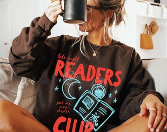 Sudadera del Club de Lectores Nocturnos, Regalos para Amantes de los Libros, Camiseta de Libros de Moda, Sudadera con Capucha para Lectores, Camiseta de Lectura para Mujer, Regalo para Ratoncita de Biblioteca