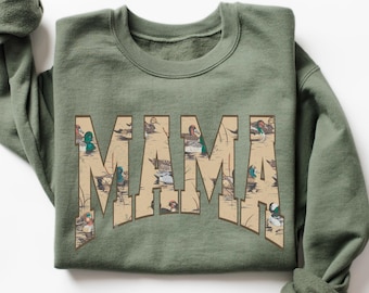 Hunting Mama Sweatshirt, Duck Hunting Shirt, Mama of Hunters, Camo Mama Sweatshirt, Hunting Season, Mom Life Shirt, Fall Sweatshirt for Her