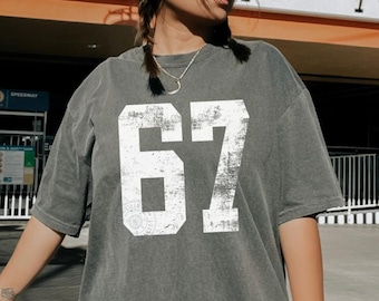 Comfort Colors® 6 7 Shirt, Funny Trendy Shirt: Six Seven Shirt, Meme Shirt, Funny Graphic Tee, Varsity 67 Shirt