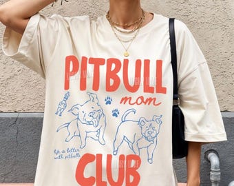 Camiseta del Club de Mamás Pitbull, Camiseta para Mamás de Perros Pitbull, Regalos para Amantes de los Perros Staffordshire Terrier, Camiseta para Perros Rescatados, Camiseta para Mamás Peludas, Camiseta para Mamás de Perros