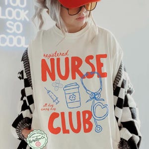 Comfort Colors® Nurse Shirt, Registered Nurse Shirt, Retro Nurse T-Shirt, RN Shirt, Nursing School Shirt, New Nurse Gifts