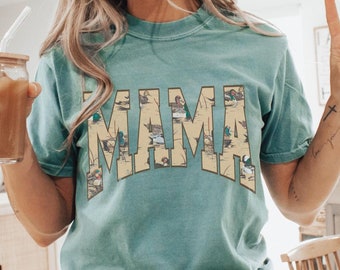 Hunting Mama Shirt, Duck Hunting Shirt, Mama of Hunters, Camo Mama Shirt, Hunting Season, Mom Life Shirt, Comfort Colors® Mama Tshirt