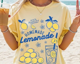 Comfort Colors® Lemonade Shirt, Lemon Tshirt, Trendy Summer Shirt, Amalfi Coast, Italian Summer, Vacation Graphic Tee, Cute Lemons Shirt