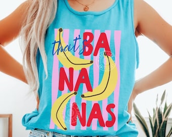 That's Bananas-tanktop, Comfort Colors®-tanktop, T-shirt zomerfruit, shirt food woordspeling, T-shirt banaan, zomert-shirt, sarcastisch shirt