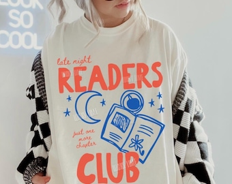 Camiseta de lectura Comfort Colors®, camiseta para el club de lectura nocturno, camiseta para amantes de los libros, camiseta para amantes de los libros, camiseta con gráfico de lectura, regalo para amantes de los libros, club de lectura
