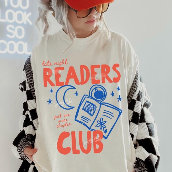 Comfort Colors® Book Shirt, Late Night Readers Club TShirt, Bookish Shirt, Bookworm Shirt, Reading Graphic Tee, Book Lover Gift,  Book Club