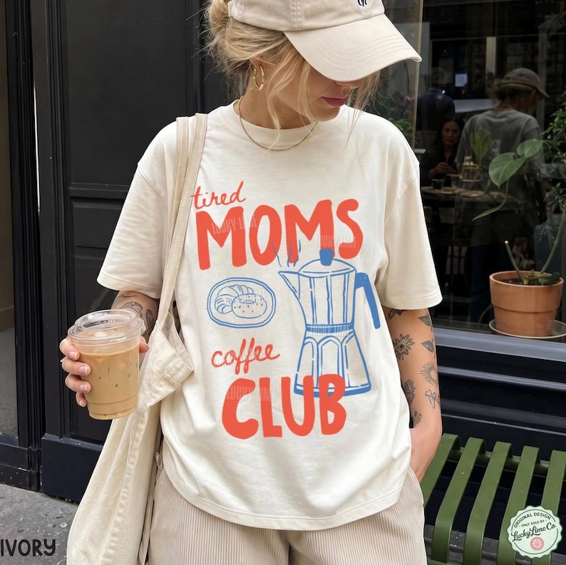 Tired Moms Coffee Club Shirt, Tired Moms Club Shirt, Momma Needs Coffee, Mom Life Shirt, Caffeinated Mama Shirt, Gift for Mom, Coffee Lover Ivory