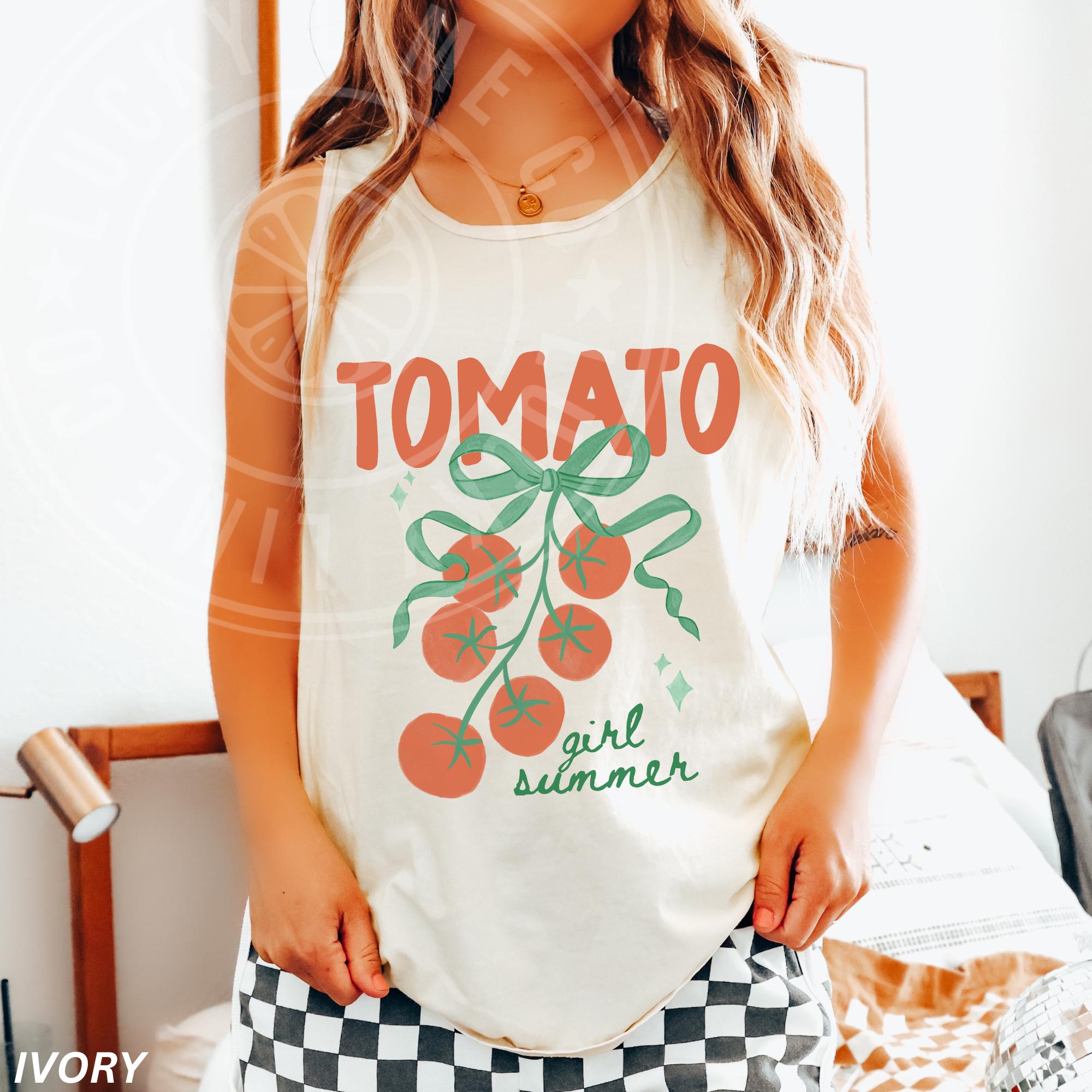 Tomato Girl Summer Tank Top, Womens Tank Top, Farmers Market Shirt