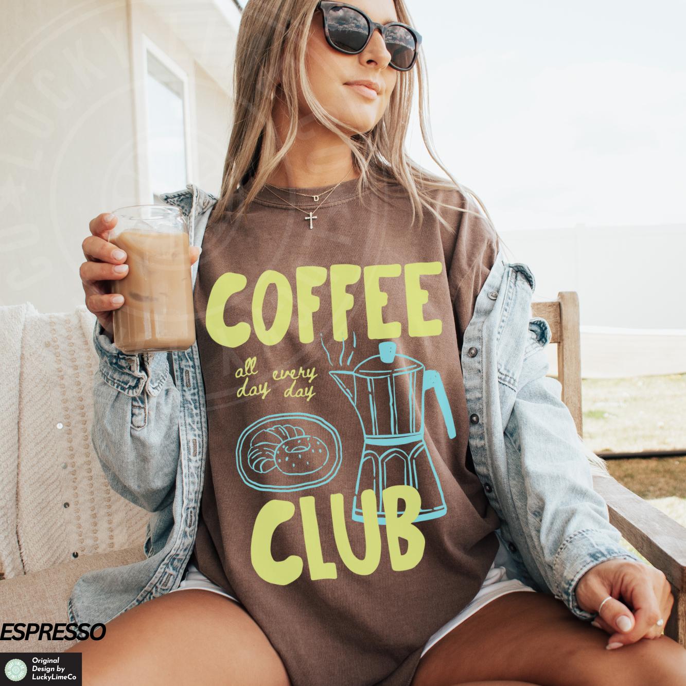 Coffee Club Shirt, Comfort Colors® Tee, Coffee Lover Gift, Retro Coffee Shirt, Coffee Club Tshirt, Foodie Gift, Aesthetic Shirt, Trendy Top