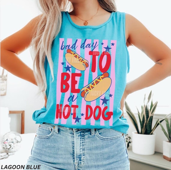 Bad Day To Be a Hot Dog Tank Top, Hot Dog Shirt, Comfort Colors® Tank Top, Bad Day to Be a Hotdog, Funny 4th of July Shirt, Labor Day Shirts