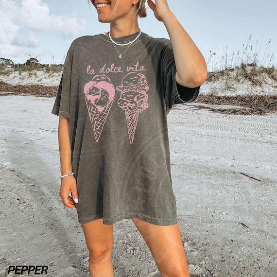 La Dolce Vita Shirt, Italian Summer Shirt, Trendy Aesthetic Tee, Y2k Shirt, Ice Cream Shirt, Comfort Colors® Shirt, Foodie Gift, Summer Top