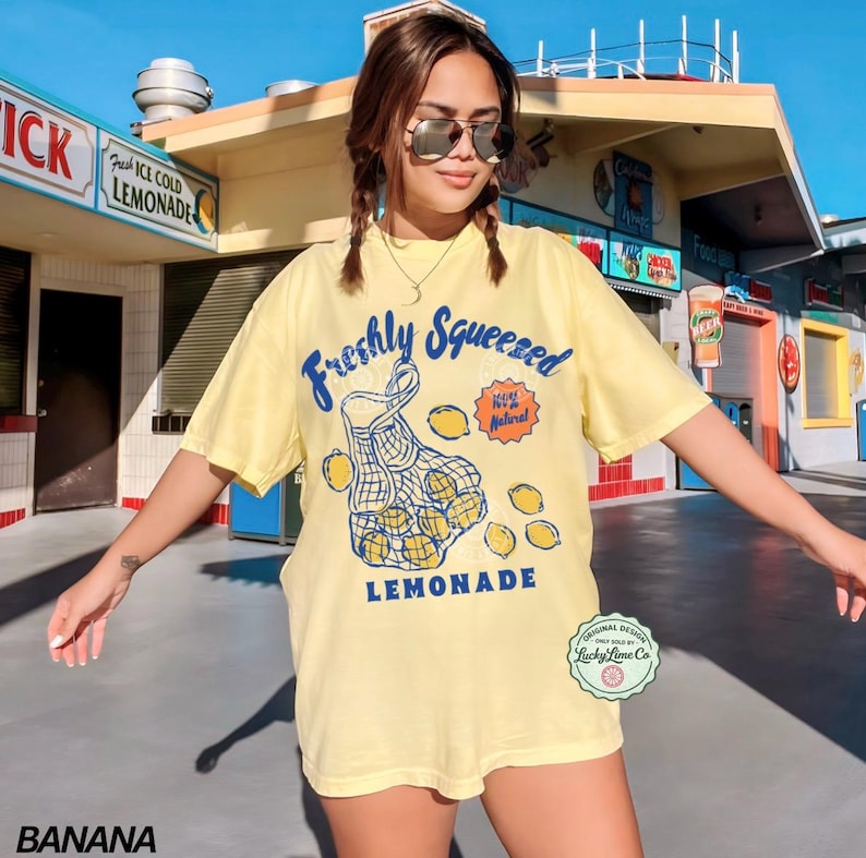 Camiseta de limonada, camiseta de limón, camiseta de verano para mujer, camiseta de vacaciones, camiseta de limoncello, camiseta de verano italiana, camiseta estética, camiseta Comfort Colors® Banana