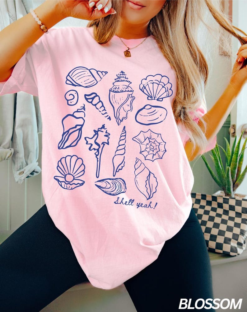 Shell Style Shirt Seashell Shirt, Fisherman Aesthetic Shirt, Beach Shirt, Shell Yeah ...