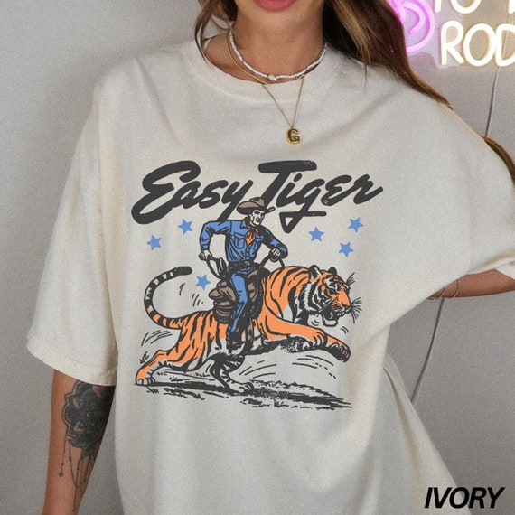 Easy Tiger Shirt, Retro Tiger Shirt, Easy Tiger Tshirt, Funny Shirt, Adult Humor, Comfort Colors® Shirt, Retro Festival Shirt, Boho Hippie
