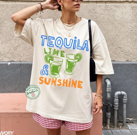 Tequila Lime and Sunshine Shirt, Summer Drinking Shirt, Funny Summer Tee, Vacation Shirt, Beach Vibes, Adult Humor Shirt, Chasing Sunsets