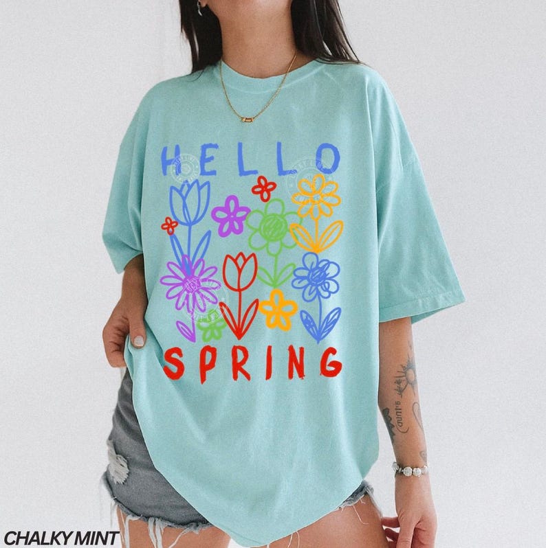 Comfort Colors® Hello Spring Shirt, Daisy Shirt, Spring Vibes Tshirt ...
