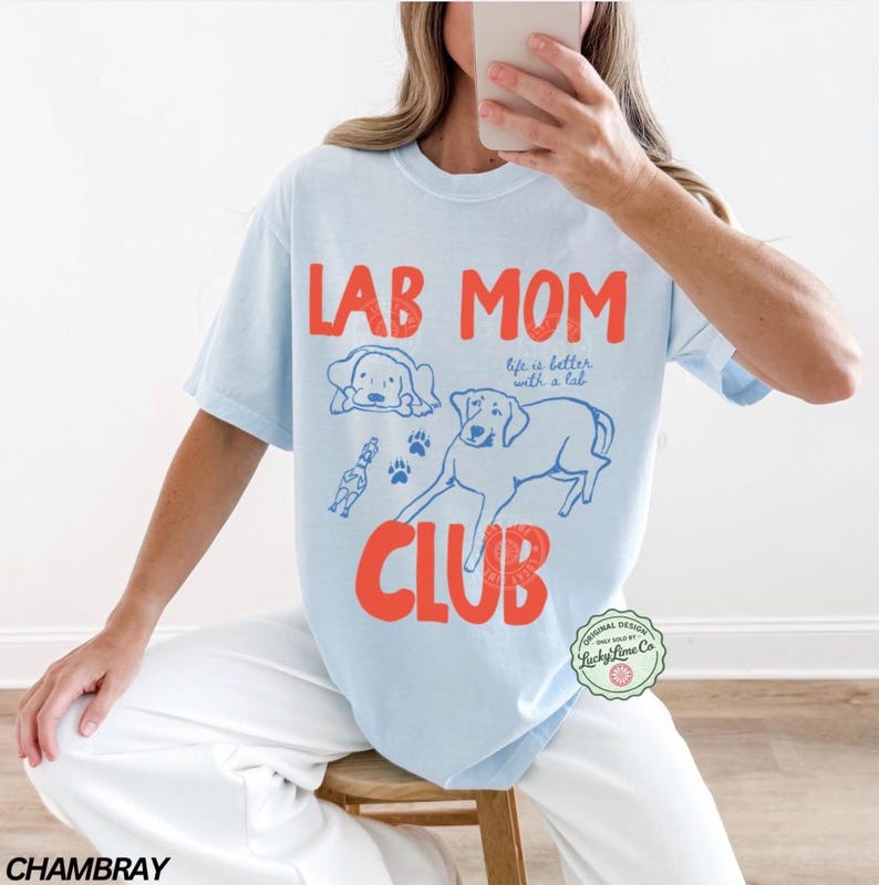 Lab Mom Club Shirt, Labrador Retreiver Dog Mom Shirt, Dog Lover Gift ...