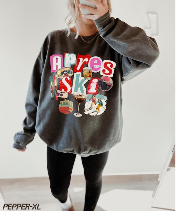 Comfort Colors® Apres Ski Sweatshirt, Apres Ski Club Sweatshirt,  Ski Bachelorette Winter Shirt, Colorado Sweatshirt Retro Ski Sweater