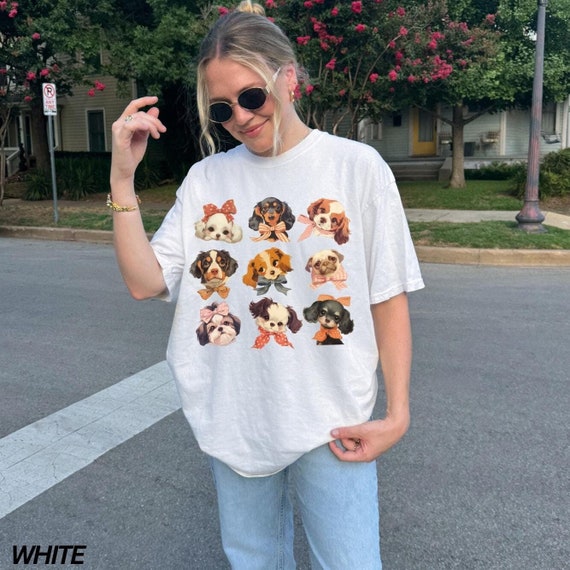 Comfort Colors® Dog Shirt, Retro Dog Shirt, Dog Mom Shirt, Coquette Dog Shirt, Retro Vintage Dog Tshirt, Pet Lover Gift, Dog Breeds Shirt