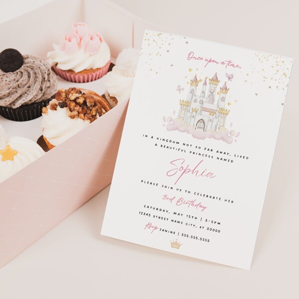 Princess Invitation Princess Birthday Invitation Princess Party Princess Castle Invite Girl Birthday Invitation Digital Editable Download