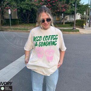 Neutral sunshine and iced coffee eco t-shirt.
