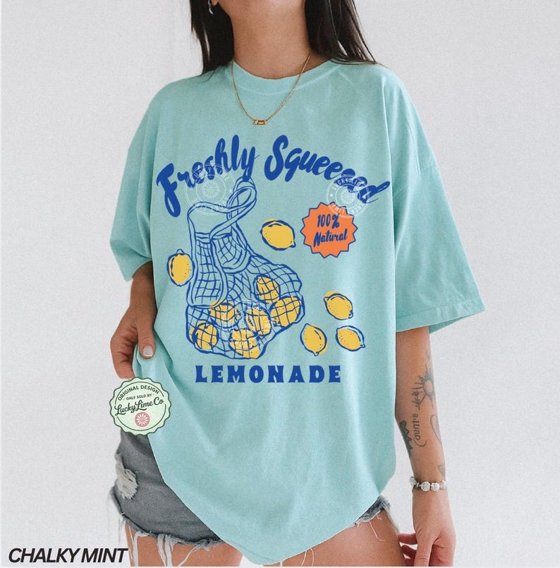 Camiseta de limonada, camiseta de limón, camiseta de verano para mujer, camiseta de vacaciones, camiseta de limoncello, camiseta de verano italiana, camiseta estética, camiseta Comfort Colors® Chalky Mint