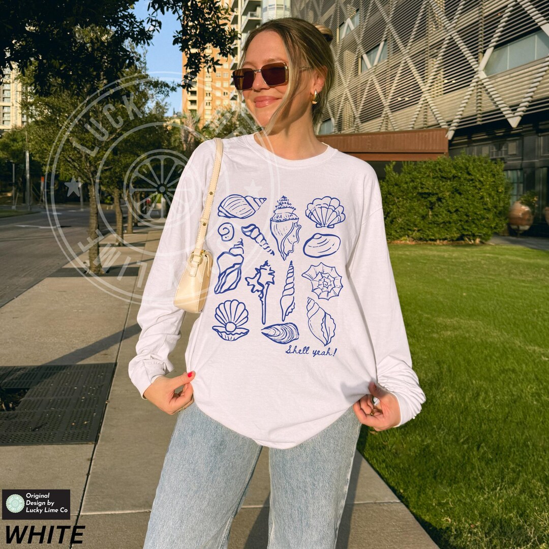 Shell Style Shirt Seashell Shirt, Fisherman Aesthetic Shirt, Summer Shirt, Shell Yeah ...