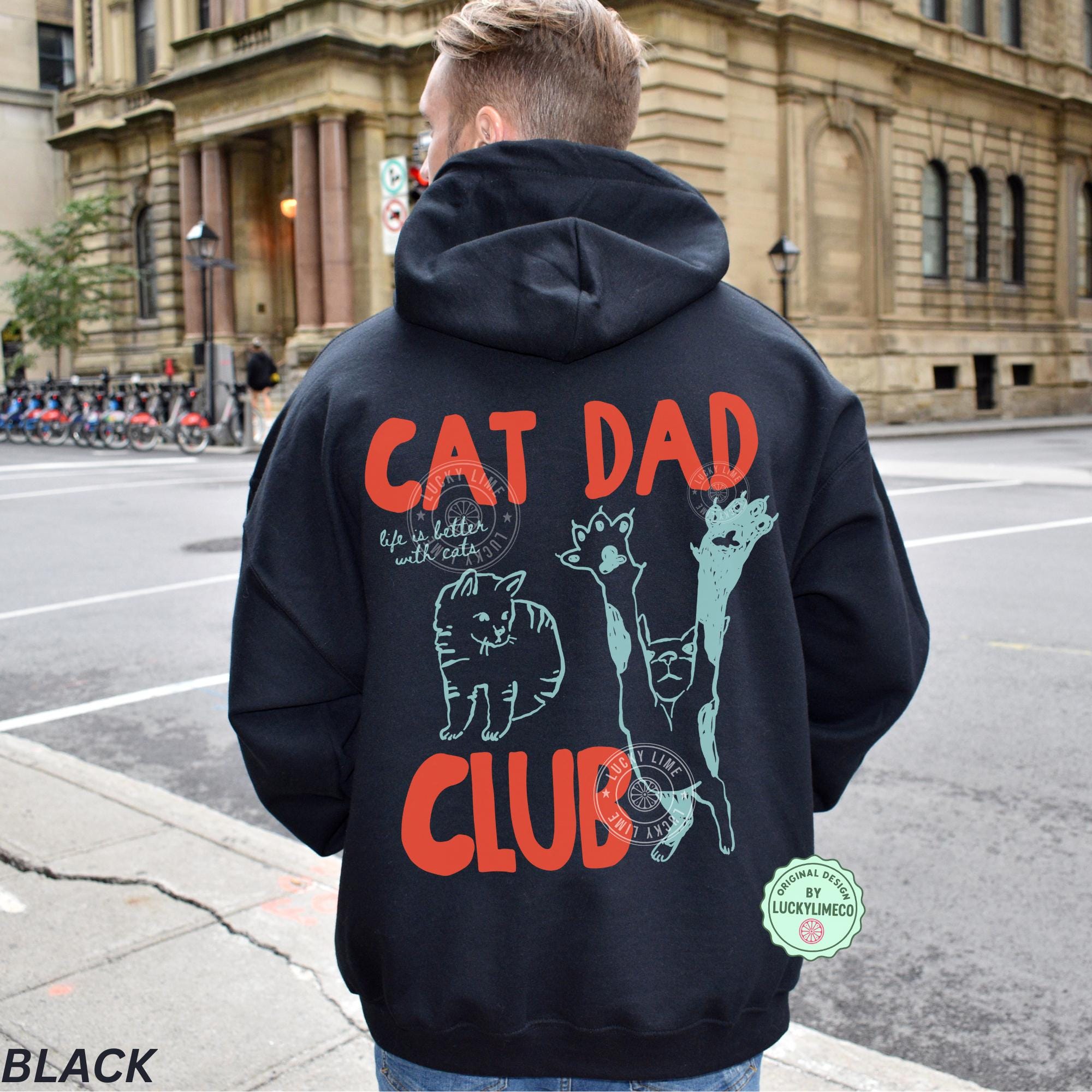Sweat à Capuche Humour Chat "J'habite Chez Mon Chat" - Cadeau Drôle Pour Amoureux Des Chats