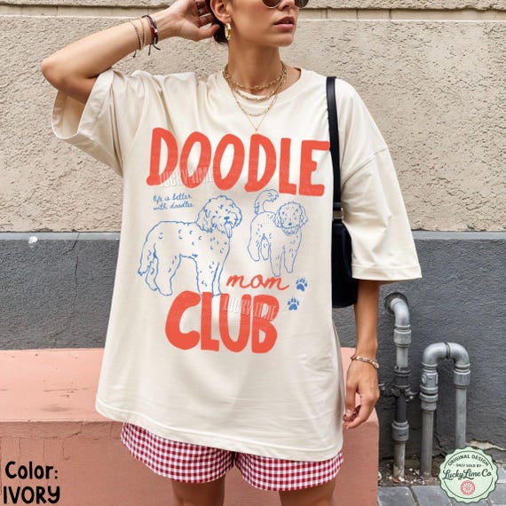 Doodle Mom Club Shirt, Goldendoodle Shirt, Labradoodle Tshirt, Dog Mom Shirt, Dog Mama Graphic Tee, Pet Parent Gift, Fur Mama Tee