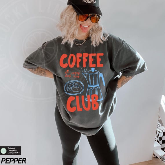 Coffee Club Shirt, Comfort Colors® Tee, Coffee Lover Gift, Retro Coffee Shirt, Coffee Club Tshirt, Foodie Shirt, Aesthetic Shirt, Trendy Tee