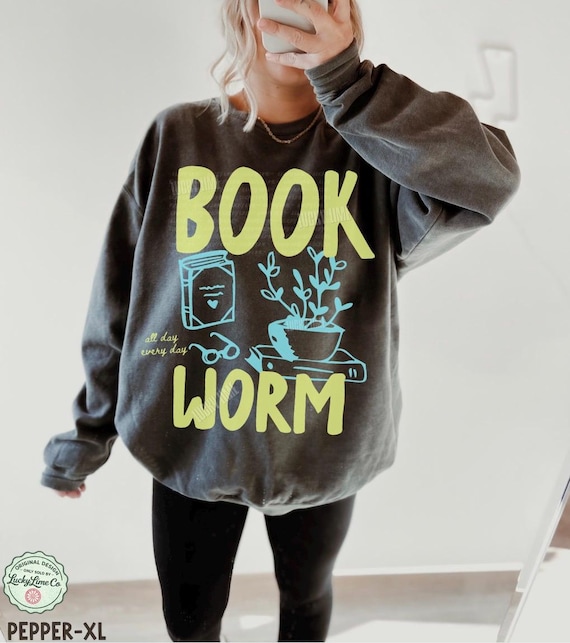 Comfort Colors® Bookworm Sweatshirt, Bookish Sweatshirt, Trendy Book Shirts For Women, Book Lover Gifts, Reading Sweatshirt, Book Worm Shirt