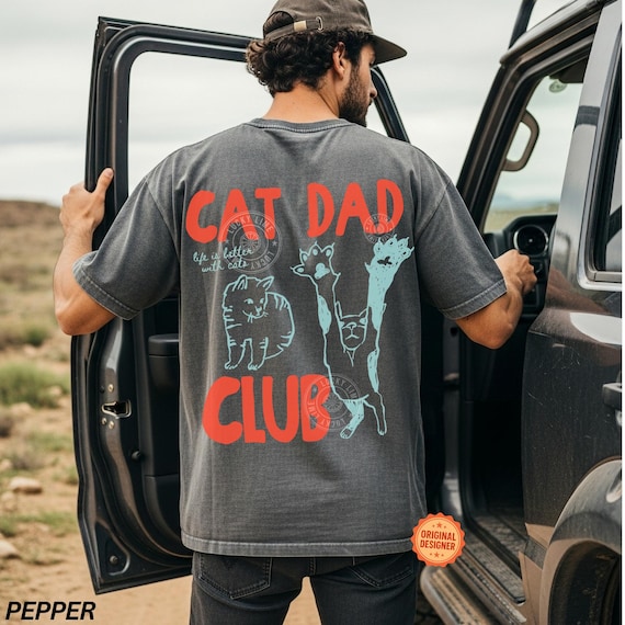 Cat Dad Shirt, Cat Dad Tee, Comfort Colors® Cat Dad Club Shirt, Back Design Tee Funny Cat TShirt, Cat Lover, New Cat Dad Shirt, Pet Parent
