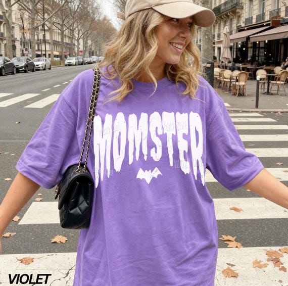 Momster Shirt, Retro Halloween Shirt, Spooky Mama Shirt, Mom Life Shirt, Funny Halloween, Comfort Colors® Tee, Spooky Season Shirt for Women