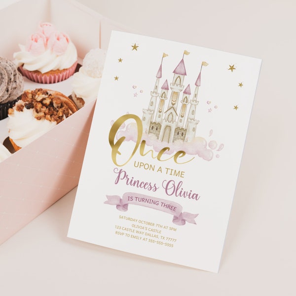 Princess Invitation Princess Birthday Party Invite Fairytale Party Princess Castle Invite Girl Birthday Invitation Digital Editable Download