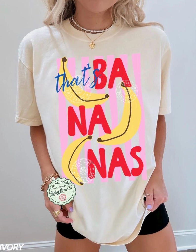 Camiseta "That's Bananas", camiseta de frutas de verano, camiseta con juego de palabras sobre comida, camiseta gráfica retro, camiseta gráfica de plátano, camiseta de verano de moda, Comfort Colors® Ivory
