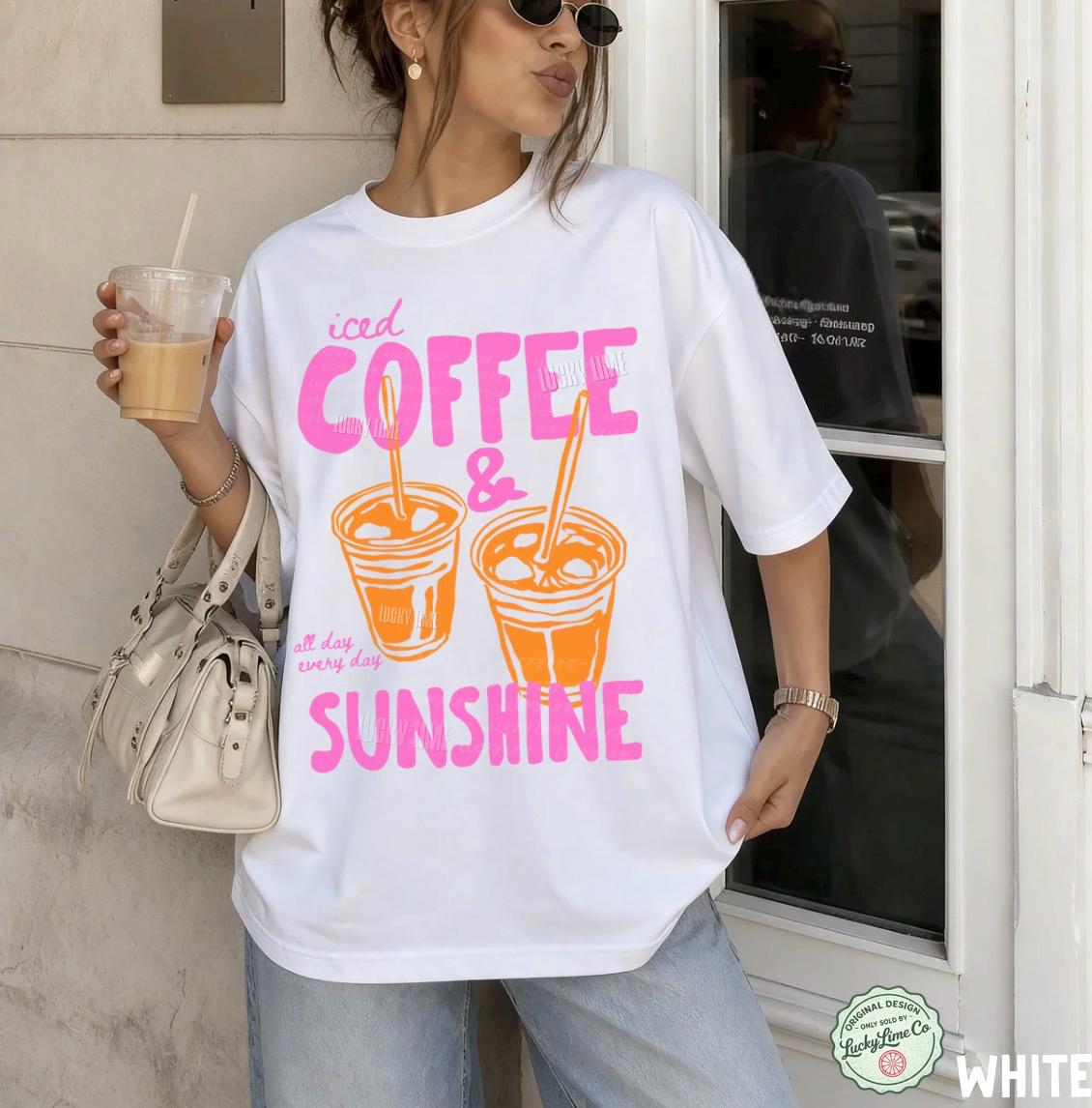 Iced Coffee and Sunshine Shirt, Iced Coffee Shirt, Coffee Lover Gifts, Summer Tshirt, Summer Vibes Shirt, Coffee TShirt, Comfort Colors® Tee