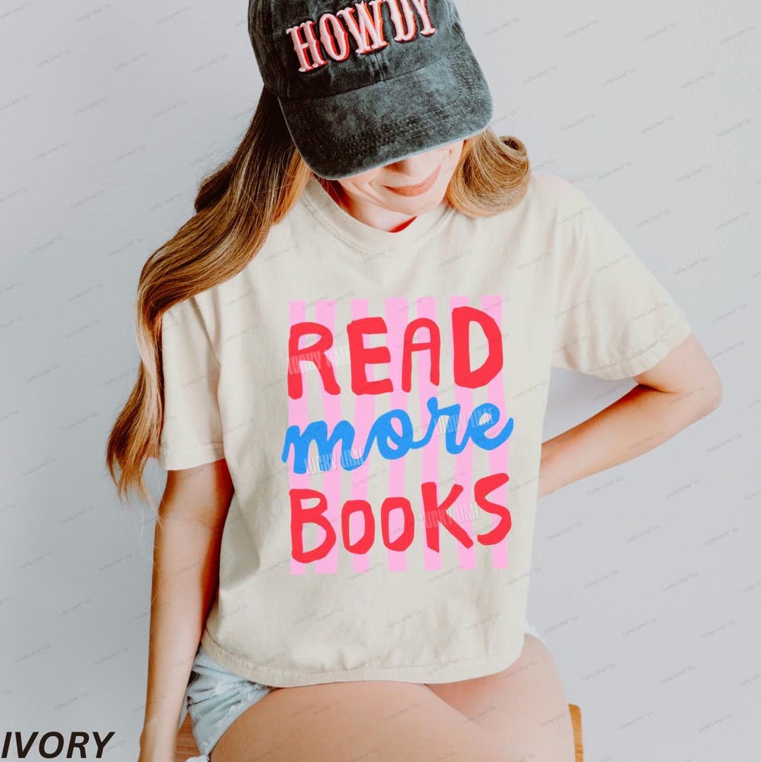 Read More Books Shirt, Cropped Tshirt, Bookish Graphic Tee, Reading Tshirt, Book Lover Gif